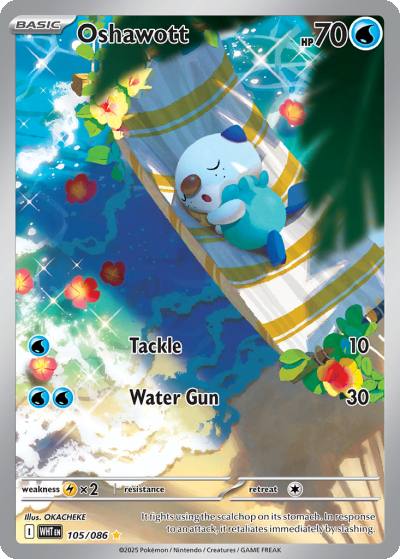 Oshawott 105/86 White Flare Pokemon card
