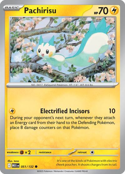 Pachirisu 51/132 Mega Evolution Pokemon card