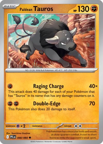 Paldean Tauros 48/94 Phantasmal Flames Pokemon card