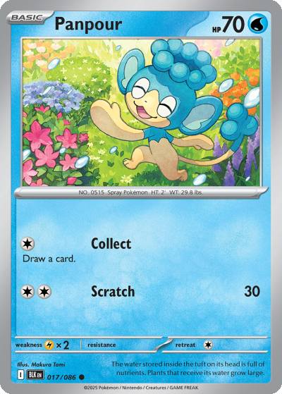 Panpour 17/86 Black Bolt Pokemon card