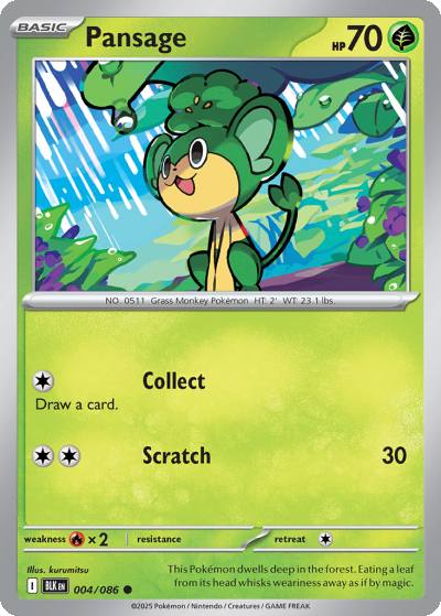 Pansage 4/86 Black Bolt Pokemon card