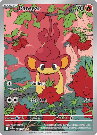 Pansear 99/86 White Flare Pokemon card