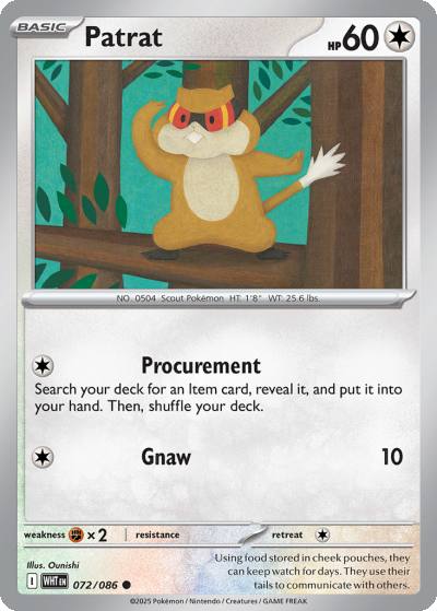 Patrat 72/86 White Flare Pokemon card