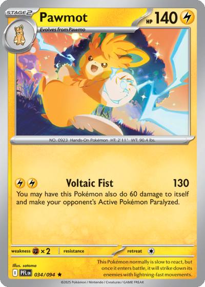 Pawmot 34/94 Phantasmal Flames Pokemon card