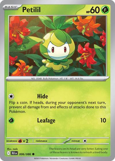 Petilil 6/86 Black Bolt Pokemon card