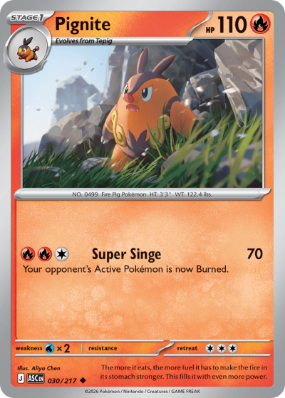 Pignite 30/217 Ascended Heroes Pokemon card