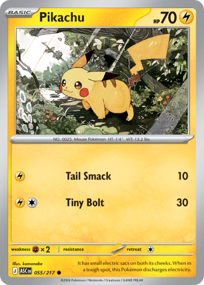 Pikachu 55/217 Ascended Heroes Pokemon card