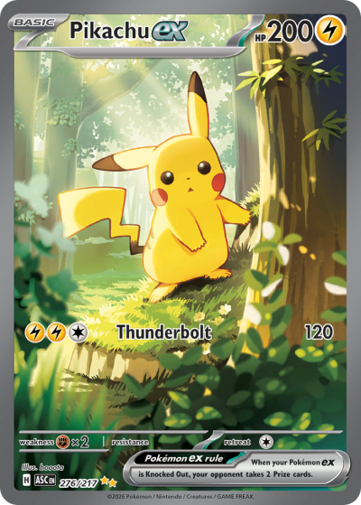 Pikachu ex 276/217 Ascended Heroes Pokemon card