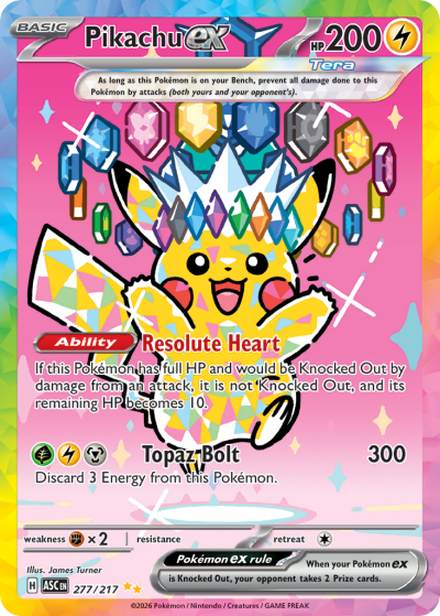 Pikachu ex 277/217 Ascended Heroes Pokemon card