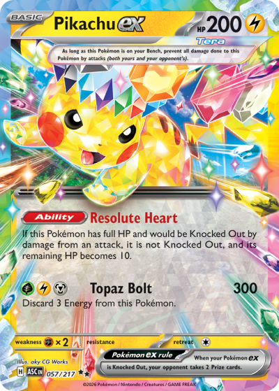 Pikachu ex 57/217 Ascended Heroes Pokemon card