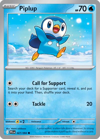 Piplup 27/94 Phantasmal Flames Pokemon card