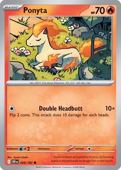 Ponyta 29/182 Destined Rivals Pokemon card