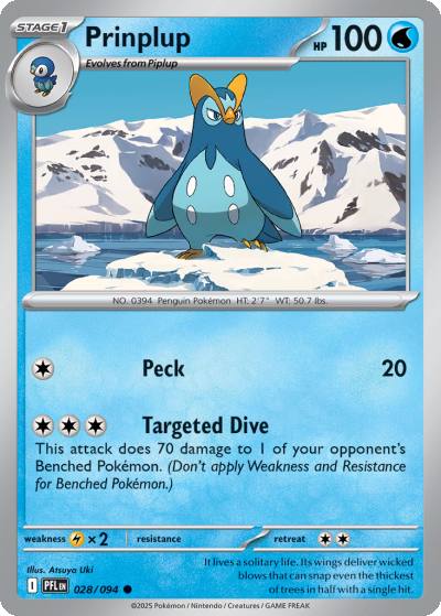 Prinplup 28/94 Phantasmal Flames Pokemon card