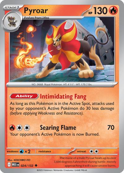Pyroar 24/132 Mega Evolution Pokemon card
