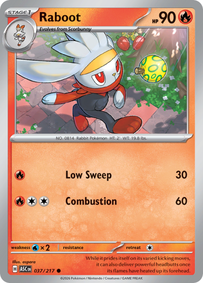 Raboot 37/217 Ascended Heroes Pokemon card