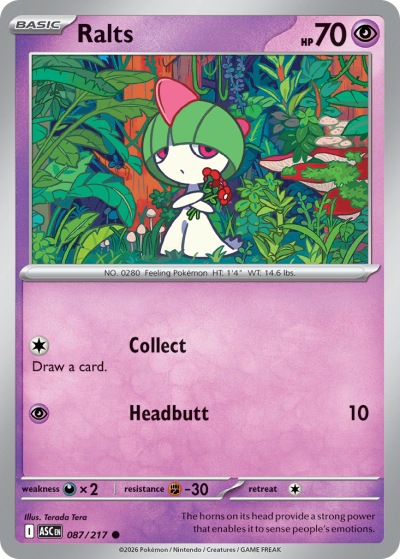 Ralts 87/217 Ascended Heroes Pokemon card