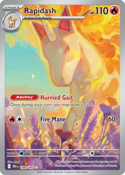 Rapidash 189/182 Destined Rivals Pokemon card