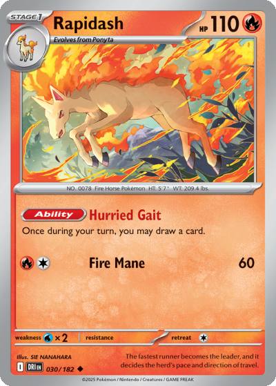 Rapidash 30/182 Destined Rivals Pokemon card