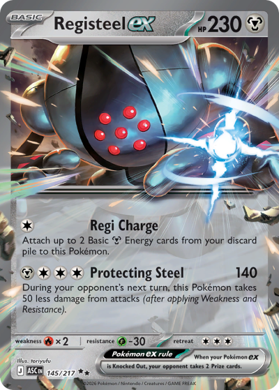 Registeel ex 145/217 Ascended Heroes Pokemon card