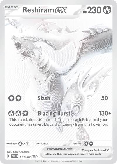 Reshiram ex 173/86 White Flare Pokemon card