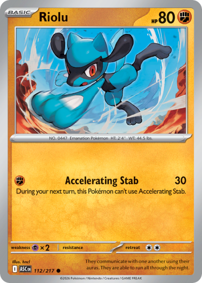 Riolu 112/217 Ascended Heroes Pokemon card