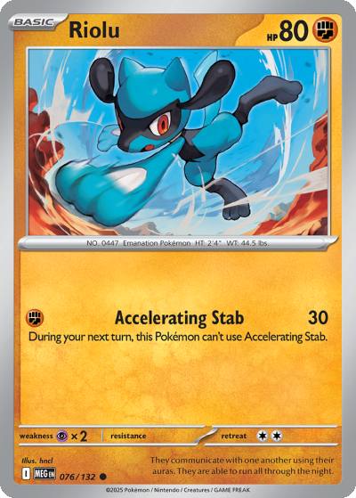 Riolu 76/132 Mega Evolution Pokemon card