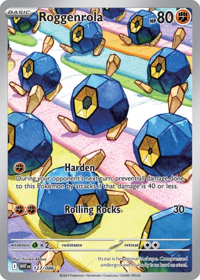 Roggenrola 127/86 White Flare Pokemon card