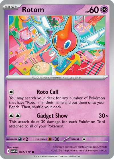 Rotom 92/217 Ascended Heroes Pokemon card