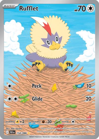 Rufflet 154/86 Black Bolt Pokemon card