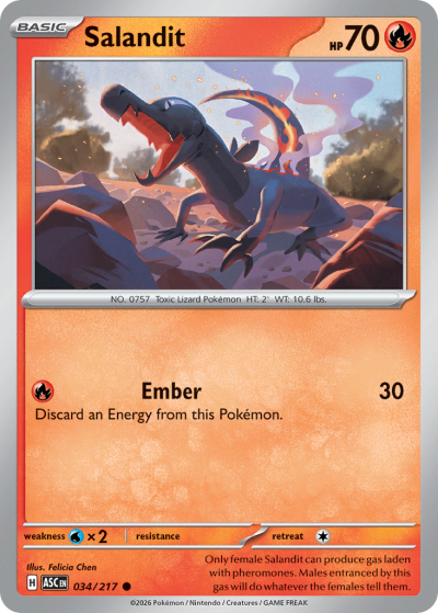 Salandit 34/217 Ascended Heroes Pokemon card