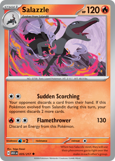 Salazzle 35/217 Ascended Heroes Pokemon card