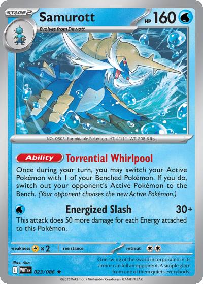 Samurott 23/86 White Flare Pokemon card