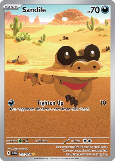 Sandile 135/86 Black Bolt Pokemon card