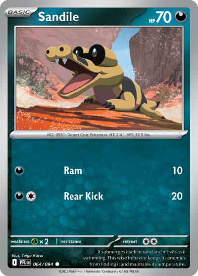 Sandile 64/94 Phantasmal Flames Pokemon card