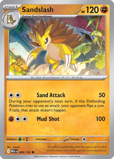 Sandslash 69/132 Mega Evolution Pokemon card