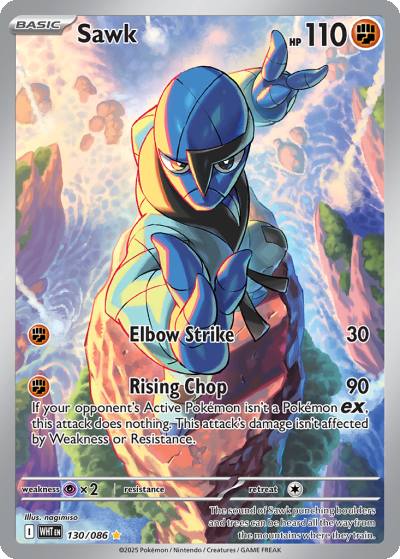 Sawk 130/86 White Flare Pokemon card
