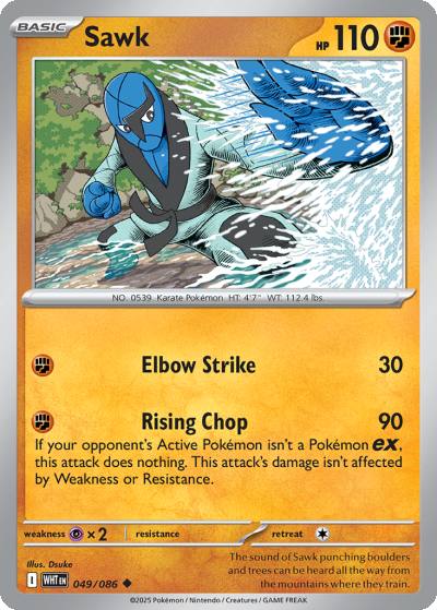 Sawk 49/86 White Flare Pokemon card