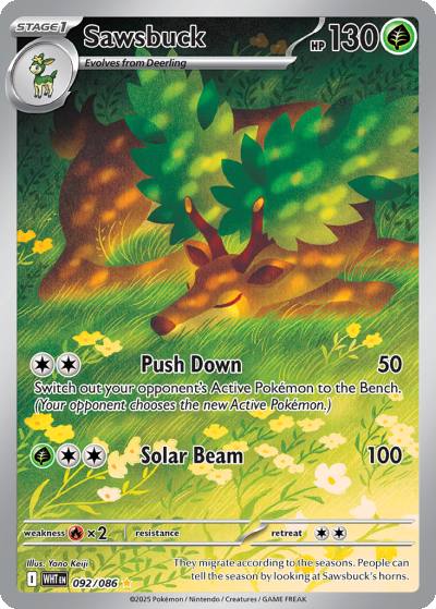 Sawsbuck 92/86 White Flare Pokemon card