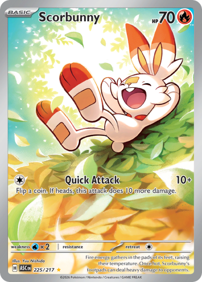 Scorbunny 225/217 Ascended Heroes Pokemon card