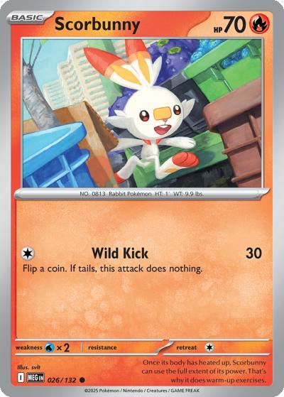 Scorbunny 26/132 Mega Evolution Pokemon card