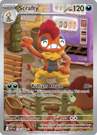 Scrafty 139/86 White Flare Pokemon card