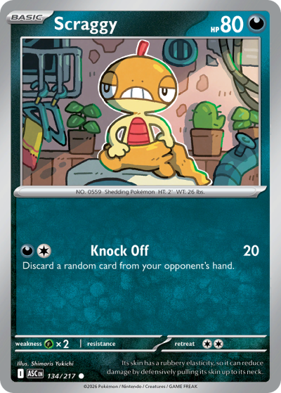 Scraggy 134/217 Ascended Heroes Pokemon card