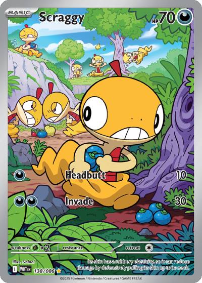 Scraggy 138/86 White Flare Pokemon card
