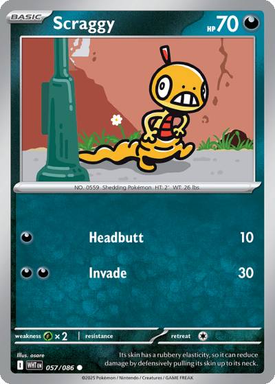 Scraggy 57/86 White Flare Pokemon card