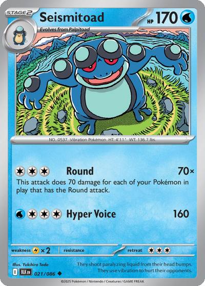 Seismitoad 21/86 Black Bolt Pokemon card