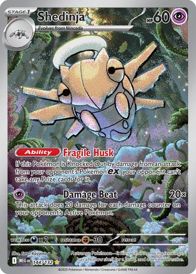 Shedinja 144/132 Mega Evolution Pokemon card