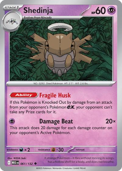 Shedinja 61/132 Mega Evolution Pokemon card