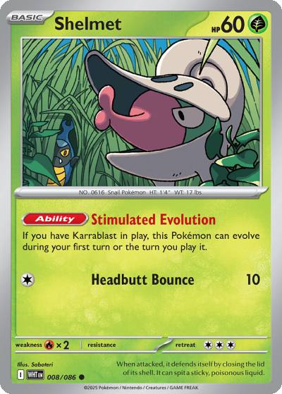 Shelmet 8/86 White Flare Pokemon card