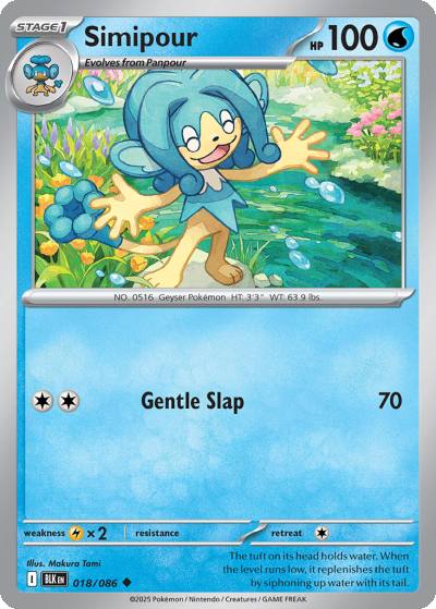 Simipour 18/86 Black Bolt Pokemon card