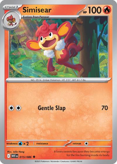 Simisear 15/86 White Flare Pokemon card